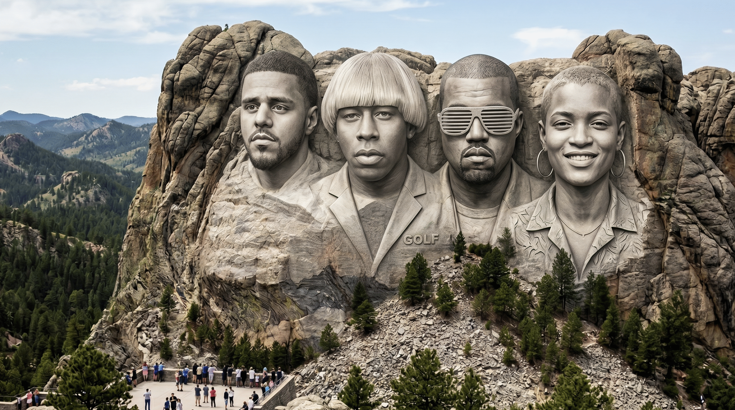 Screenshot 2026-06-05 at 3.29.00 PM Mount Rushmore carved with J. Cole, Tyler the Creator, Kanye West and The Internet